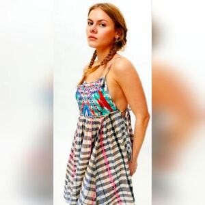 URBAN OUTFITTERS Embroidered Apron Mini Dress SIZE M